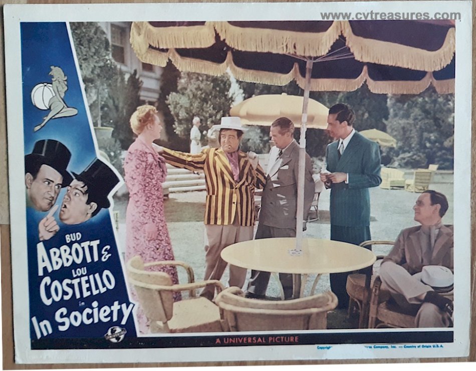 Abbott and Costello In Society Original Vintage Movie Poster Lobby Card1944 Guaranteed Authentic