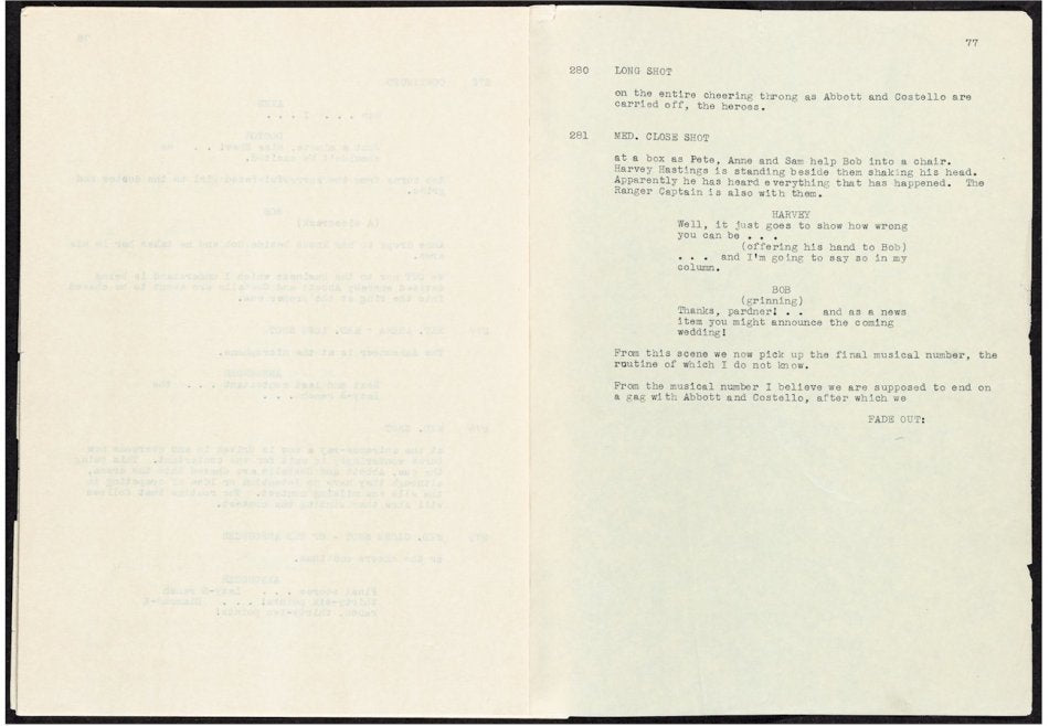 Abbott & Costello Ride 'Em Cowboy Original Vintage Movie Script