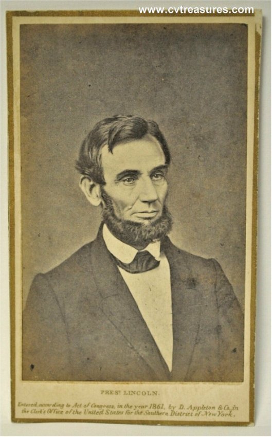 Abraham Lincoln 1864 Vintage Antique Presidential Campaign CDV Photograph