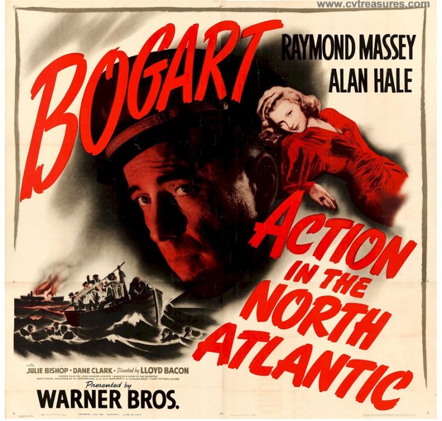 Action in the North Atlantic Original Authentic Vintage Movie Poster Six Sheet Guaranteed Authentic Humphrey Bogart
