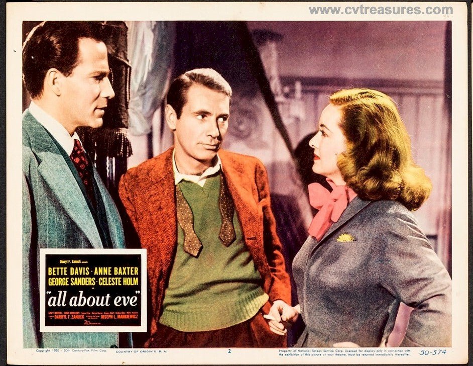 All About Eve Original Vintage Classic Lobby Card Movie Theater Poster Bette Davis Guaranteed Authentic