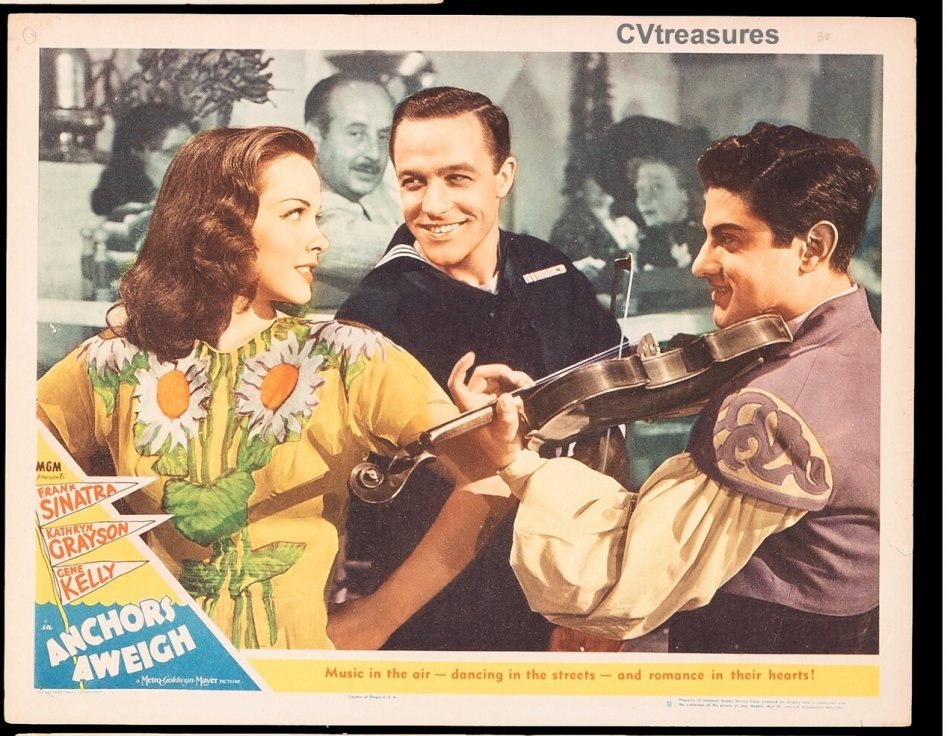 Anchors Aweigh Frank Sinatra Original Lobby Card 55 - 2 Guaranteed Authentic