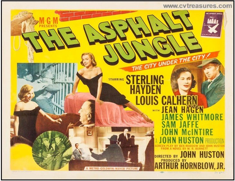 Asphalt Jungle Marilyn Monroe Original Vintage Movie Theater Poster Half Sheet Guaranteed Authentic