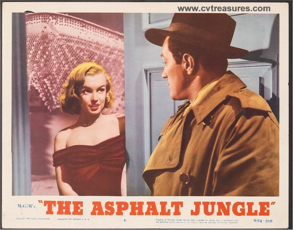Asphalt Jungle Original Vintage Title Lobby Card Movie Poster Marilyn Monroe Guaranteed Authentic
