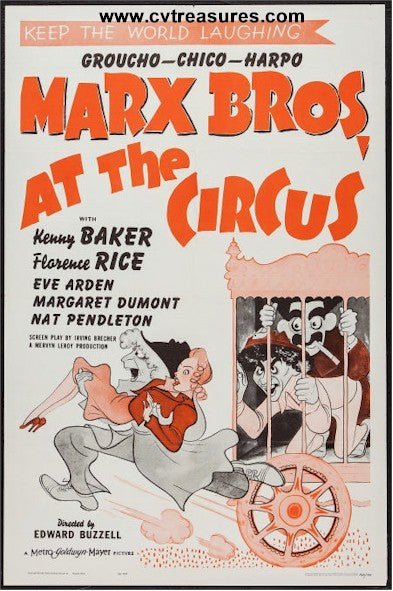 At the Circus Original Vintage Movie Poster One Sheet Marx BrothersGuaranteed Authentic