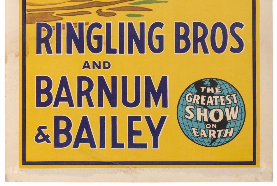 Barnum & Bailey Circus Original Vintage Poster Hippo 1943
