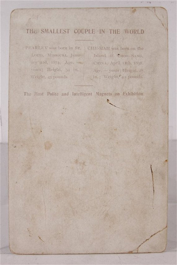 BARNUM BAILEY CIRCUS SIDESHOW ANTIQUE CABINET PHOTO Dwarf Che