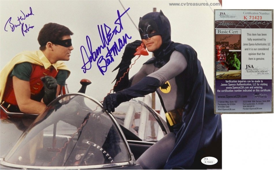 BATMAN Adam West Burt Ward Autographed Signed Photo 11x14" JSA Certified Authentic Guaranteed Authentic