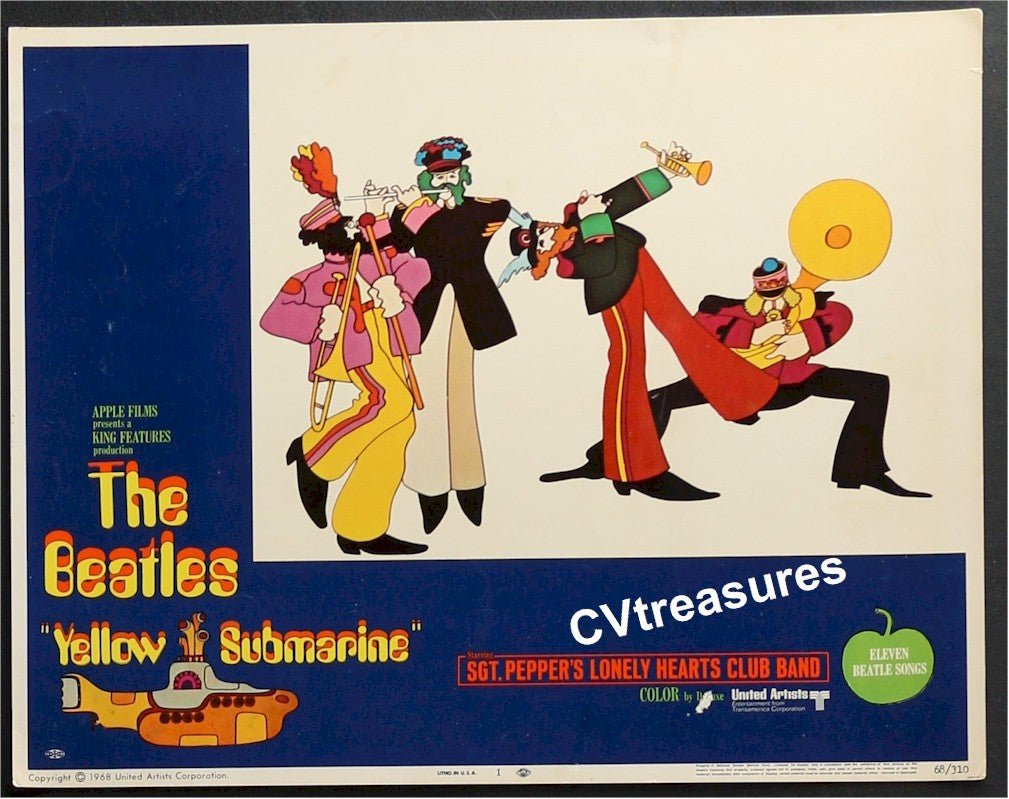 Beatles Yellow Sumarine Memorabilia Original Vintage Movie Poster Lobby Cards GORGEOUS 1