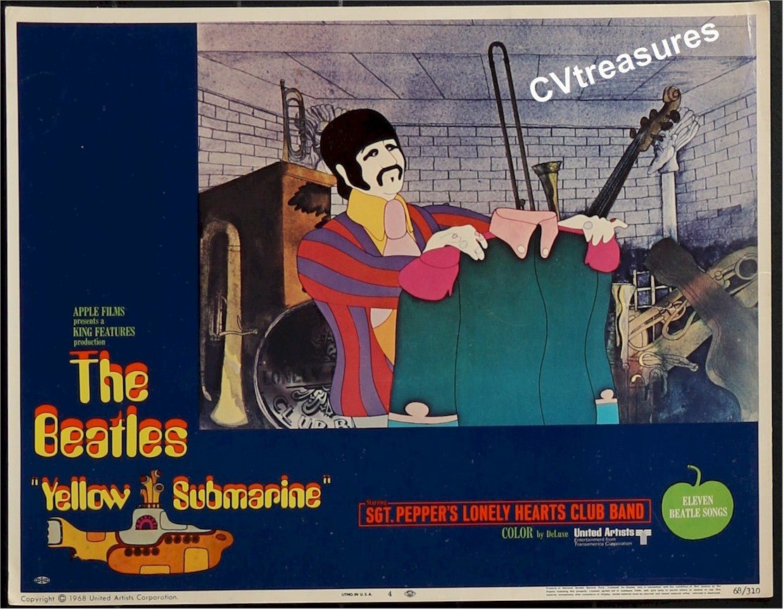 Beatles Yellow Sumarine Memorabilia Original Vintage Movie Poster Lobby Cards GORGEOUS 4