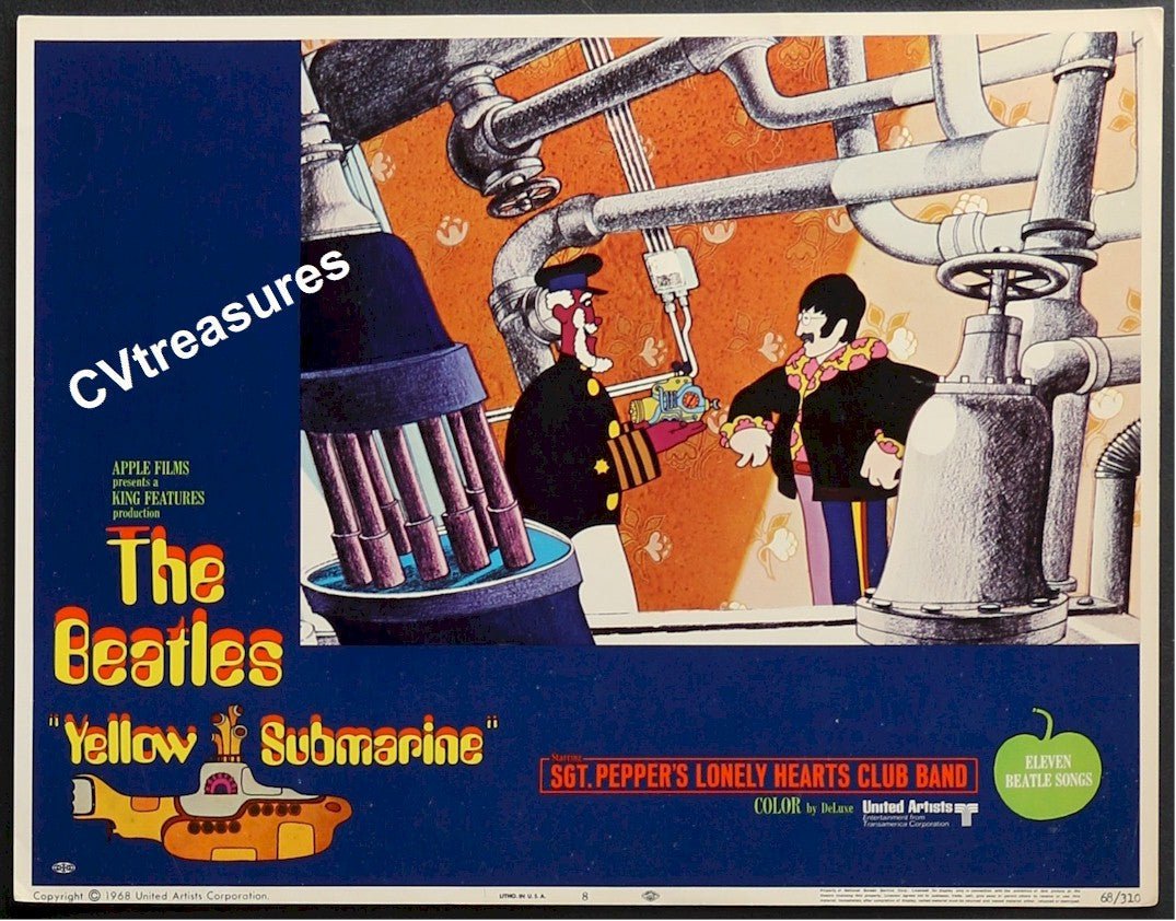 Beatles Yellow Sumarine Memorabilia Original Vintage Movie Poster Lobby Cards GORGEOUS 8