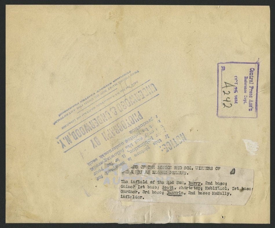 Boston Red Sox 1916 RARE TYPE 1 Vintage Baseball HIstorical Sports Memorabilia Photo