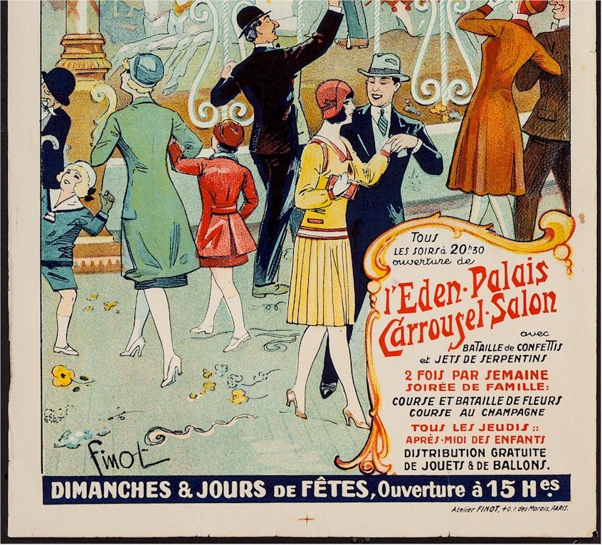 Carrousel Amusement Salon French Poster circa 1915 - 20