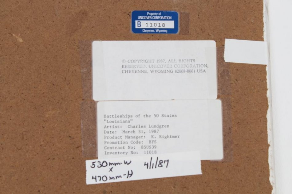 Charles Lundgren Nautical Marine USS Louisiana Seascape Painting oil Historical Art