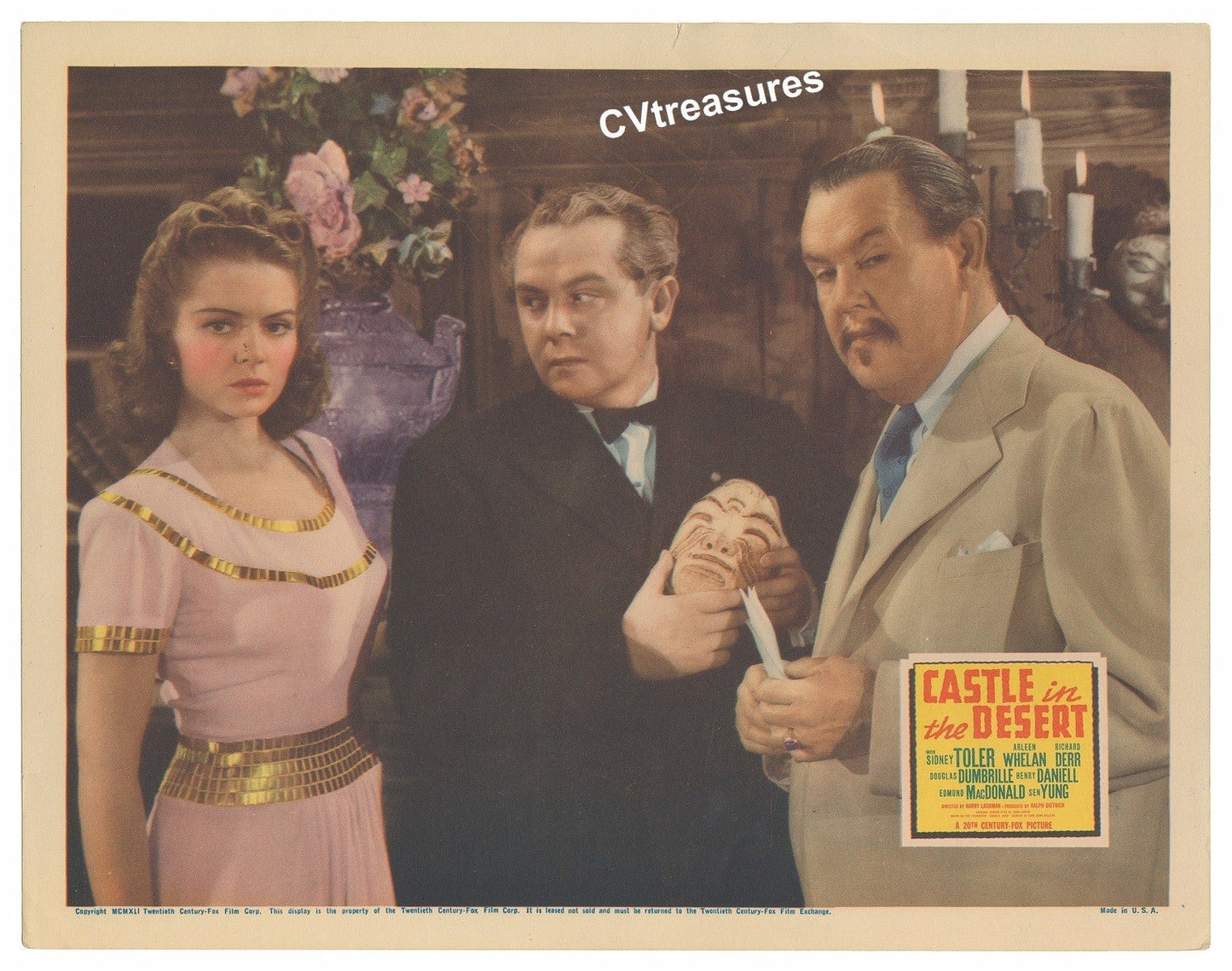 CHARLIE CHAN Castle in the Desert Original Vintage Lobby Card Movie Poster 1942 2