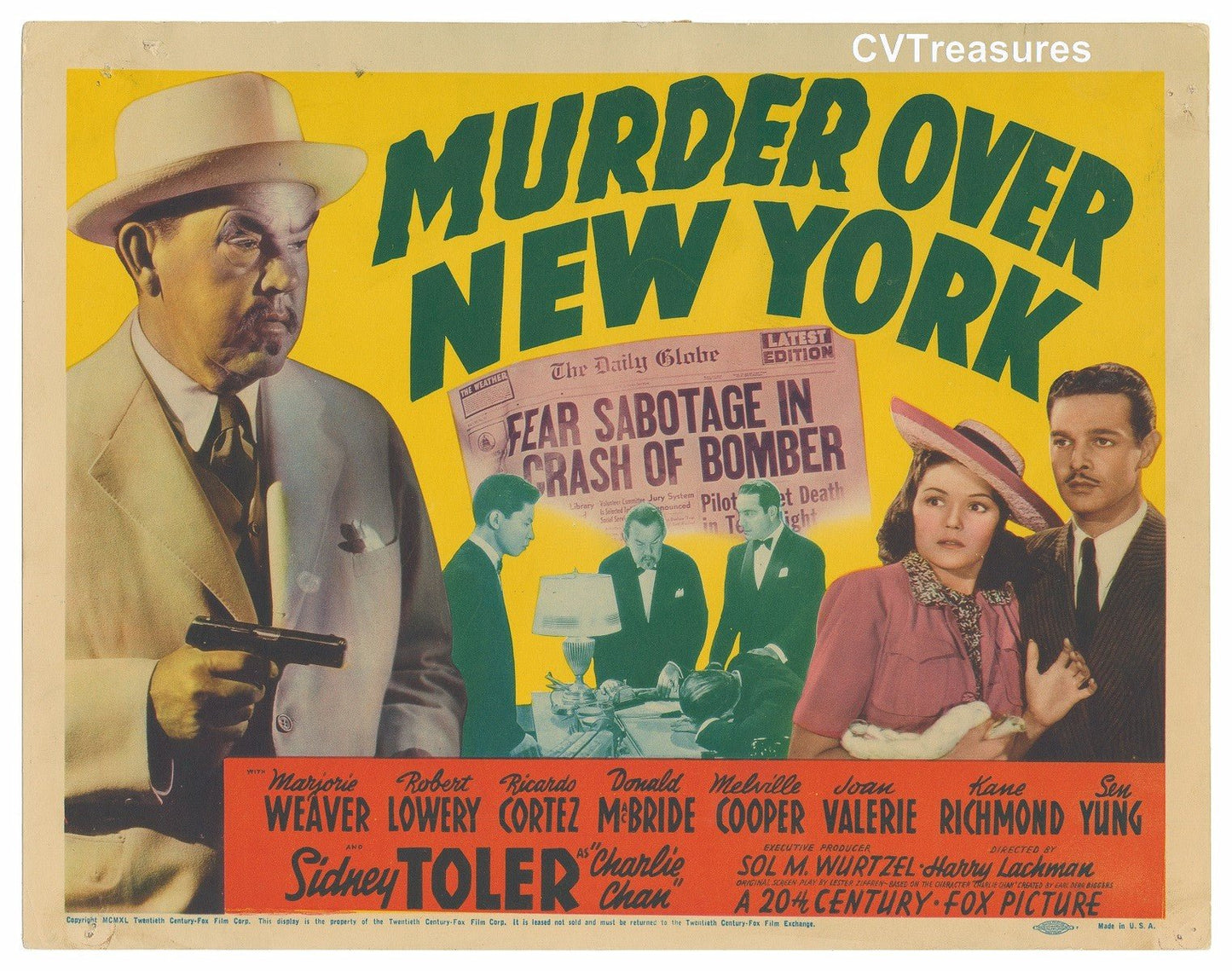 Charlie Chan Murder Over New York Original Vintage Movie Poster Title lobby card