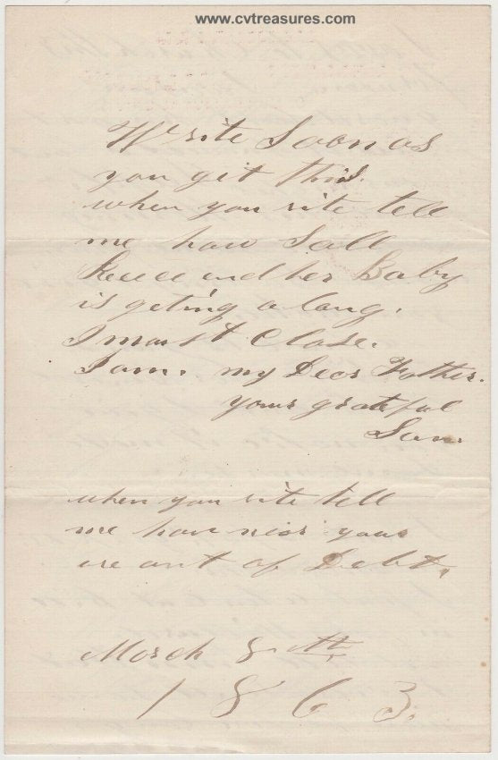 Civil War Letter Fort Adams, Newport, RI, 1863