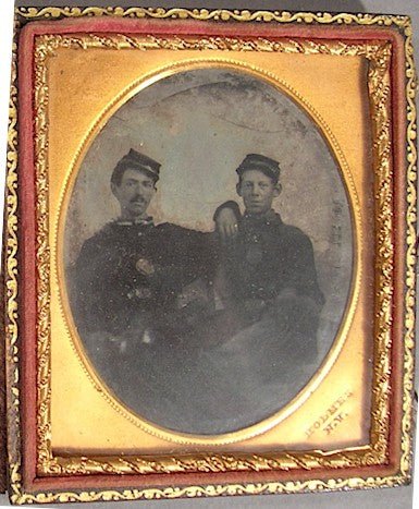 Civil War Soldiers - tintype Historic photo 1/4 plate, Holmes NY