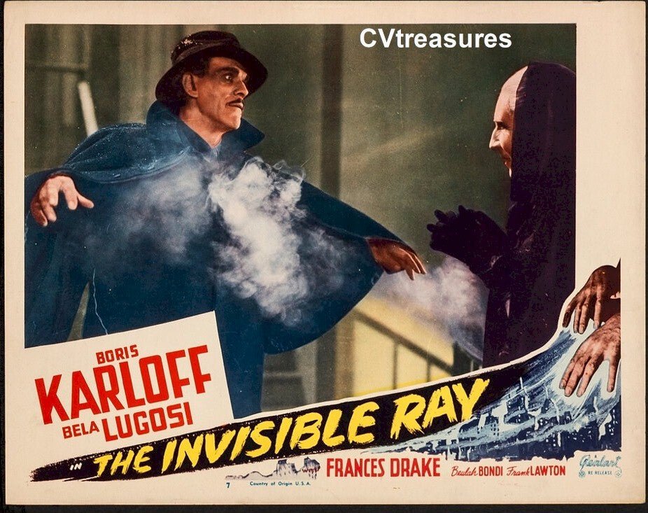 Classic Horror Movie Poster Lobby Card THE INVISIBLE RAY Boris Karloff Bela Lugosi 6