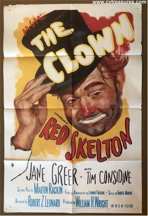CLOWN Original Vintage One Sheet Movie Poster Red Skelton
