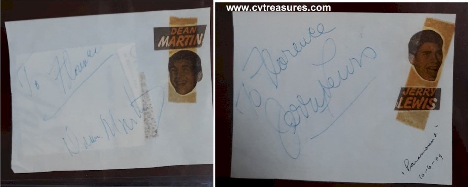 Dean Martin & Jerry Lewis Authentic Autographs Signed