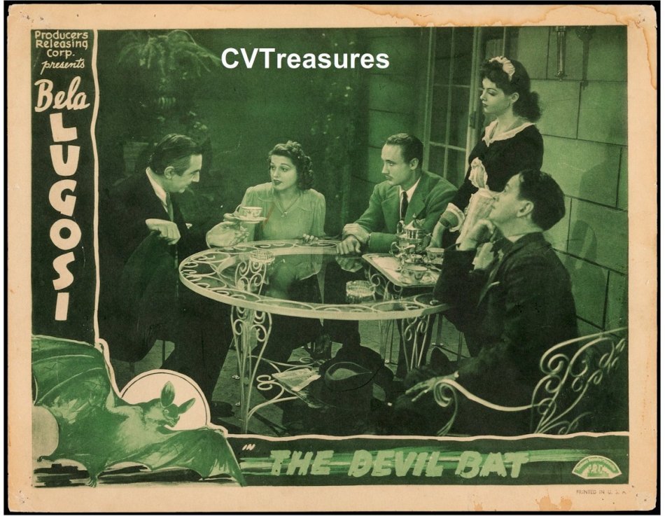 Devil Bat Vintage Horror Lobby Card Film Cinema Orignal Poster Bela Lugosi Guaranteed Authentic