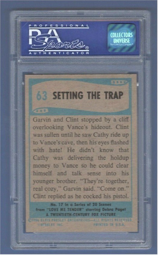 Elvis Presley Topps Card 63 1956 PSA 8 Mint "Love Me Tender"