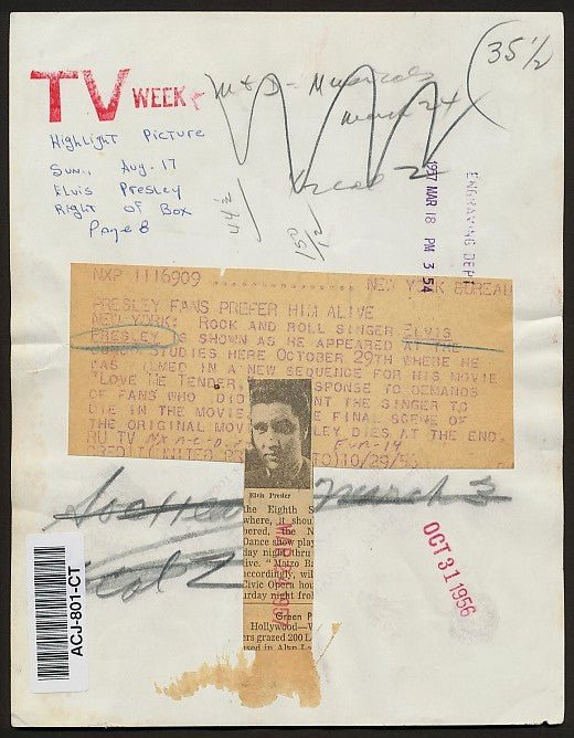 ELVIS PRESLEY Vintage Photo 1956 Original Candid Portrait NICE