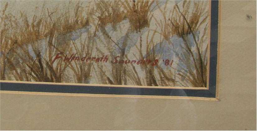 Francis Wenderoth Saunders Locomotive Snow Watercolor