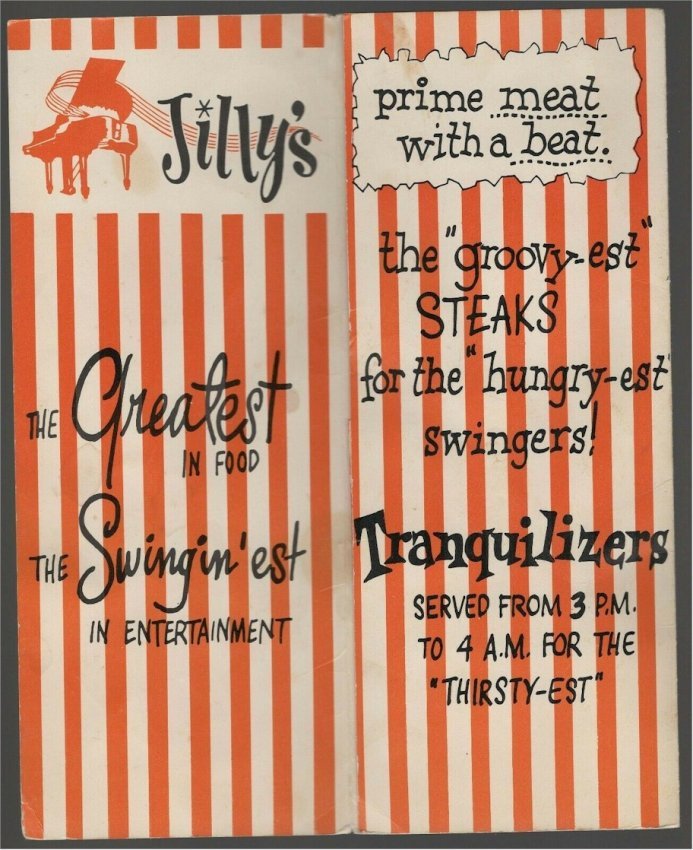 Frank Sinatra RARE Authentic Autographed Signed Jilly's Menu