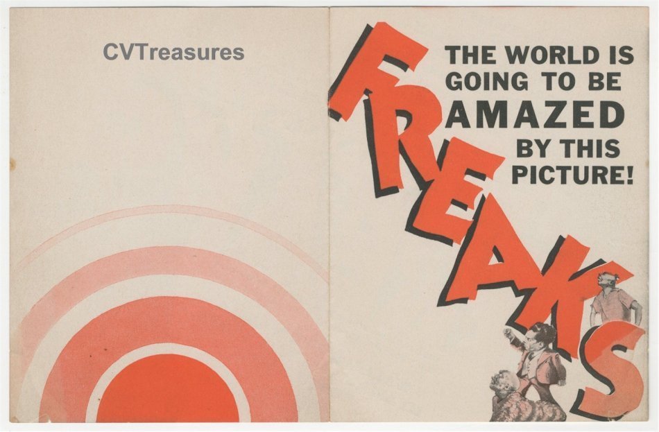 Freaks 1932 Original Vintage Horror Movie Theater Herald Posters Memorabilia