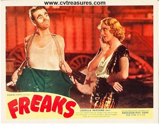 Freaks RARE Original Vintage Lobby Card Movie Poster Wallace Ford deaf clown 1949