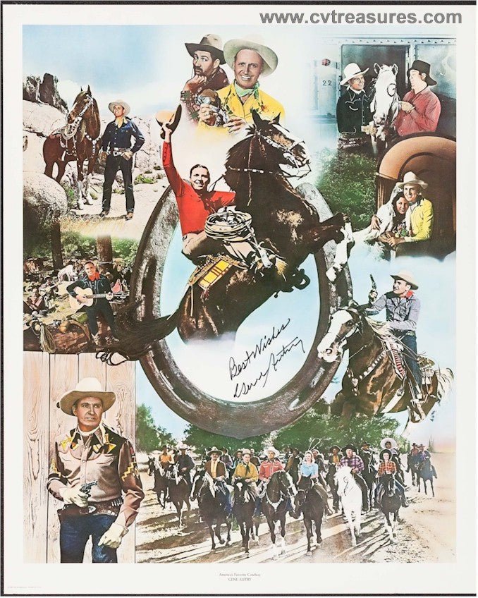 Gene Autry Original Vintage Autentically Signed Autographed Lith