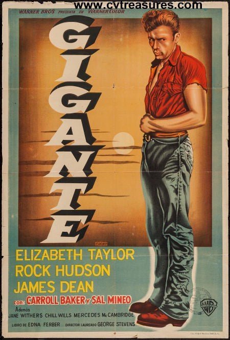 Giant Original Vintage Movie Poster One Sheet James Dean - Argentine
