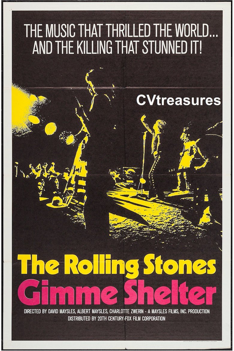 Gimme Shelter Rolling Stones Original Authentic Vintage Rock and Roll Concert movie poster one sheet 1970
