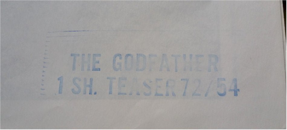 Godfather, 1971 Marlon Brando RARE ADVANCED One Sheet