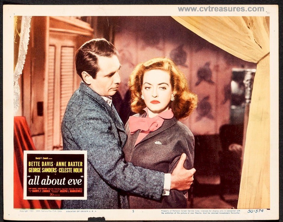 Here’s the formatted title: All About Eve Movie Poster Original Vintage Classic Lobby Card Bette Davis Guaranteed Authentic 24x