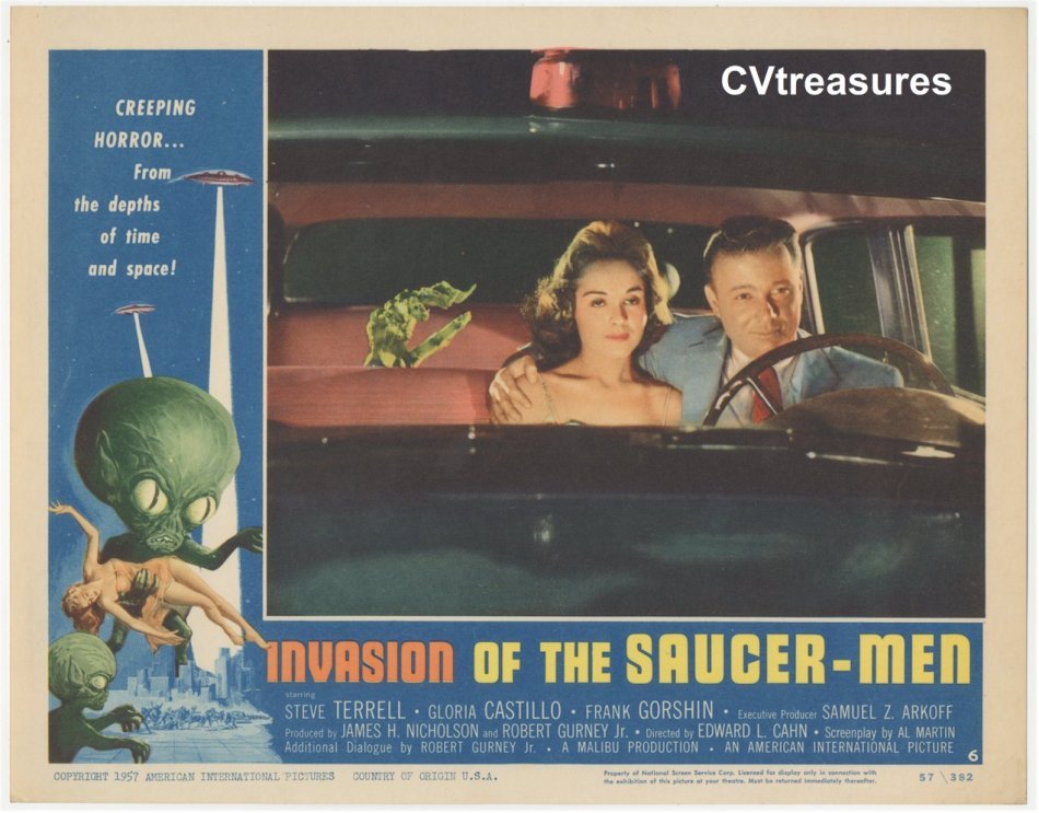 Invasion of the Saucer-Men Original Authentic Vintage Horror Sci Fi Movie Theater Poster Lobby Card 1957 6