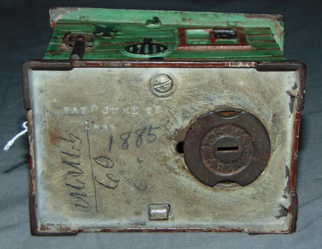 J & E Stevens Cast Iron Mechanical Cabin Antique Toy Bank, 1885