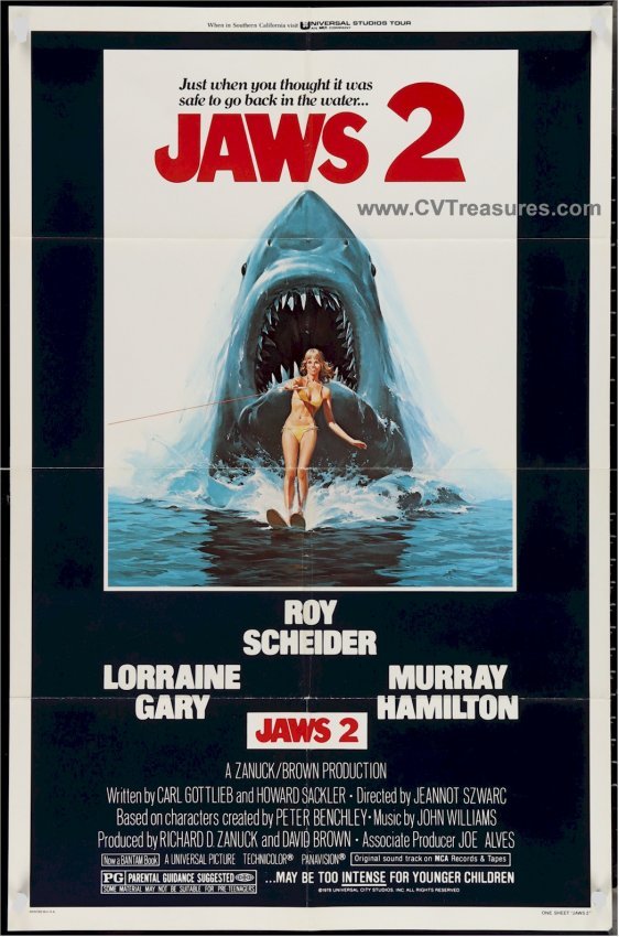 Jaws 2 Vintage Horror Movie Poster One Sheet, 1978
