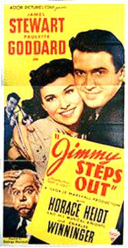 Jimmy Steps Out, James Stewart, Paulette Goddard, Three Sheet