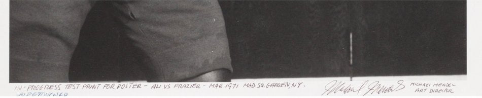 Joe Frazier Original In - Progress Test Print for Ali Frazier Fight Type 1 Photo 1971