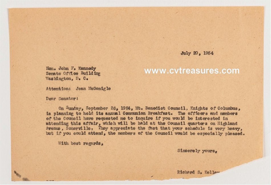 John F Kennedy JFK Autograph Signed Letter Amazing Content! JSA Certified Guaranteed Authentic