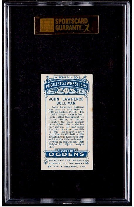 John Sullivan Original Vintage Antique 1908 Boxing Fight Card