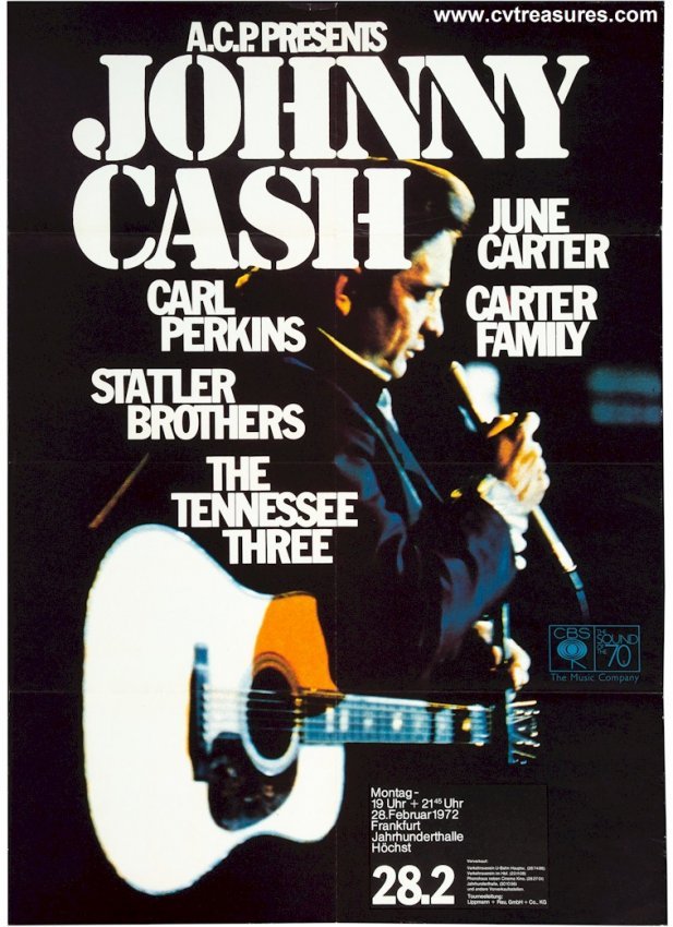 Vintage Concert Poster Johnny Cash for sale