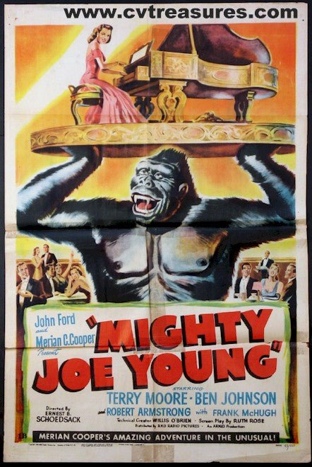 Mighty Joe Young Original Authentic Vintage One Sheet Horror Movie Theater Poster