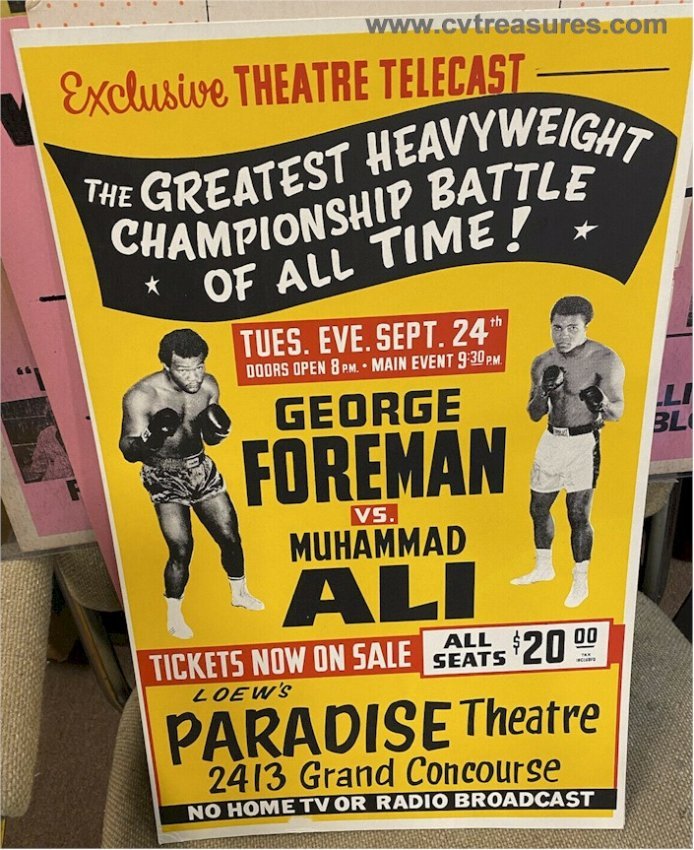 Muhammad Ali George Foreman original vintage boxing fight poster Full Body Version 1974