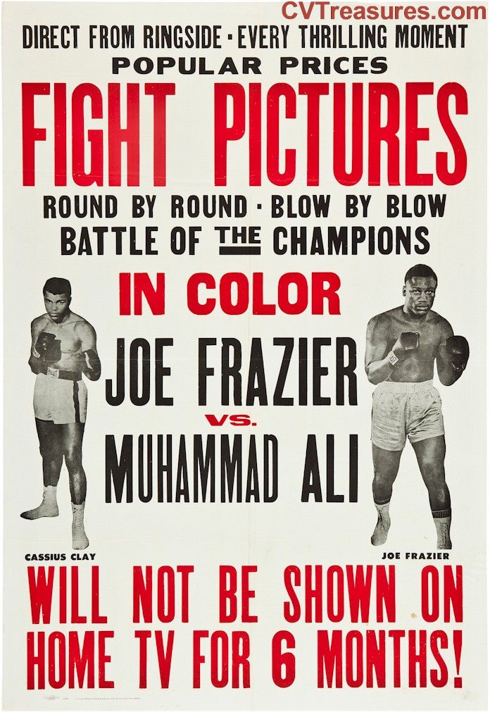 Muhammad Ali Joe Frazier "Fight of the Century" Original Authentic Vintage Boxing Poster Sports Memorabilia