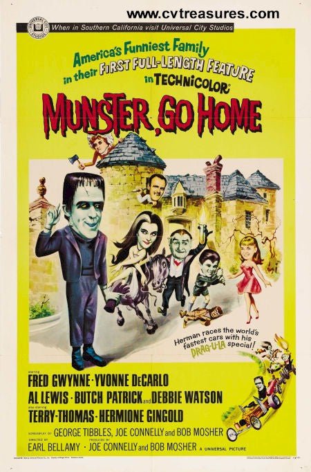 Munster Go Home, 1966 ORIGINAL Vintage One Sheet Movie Poster