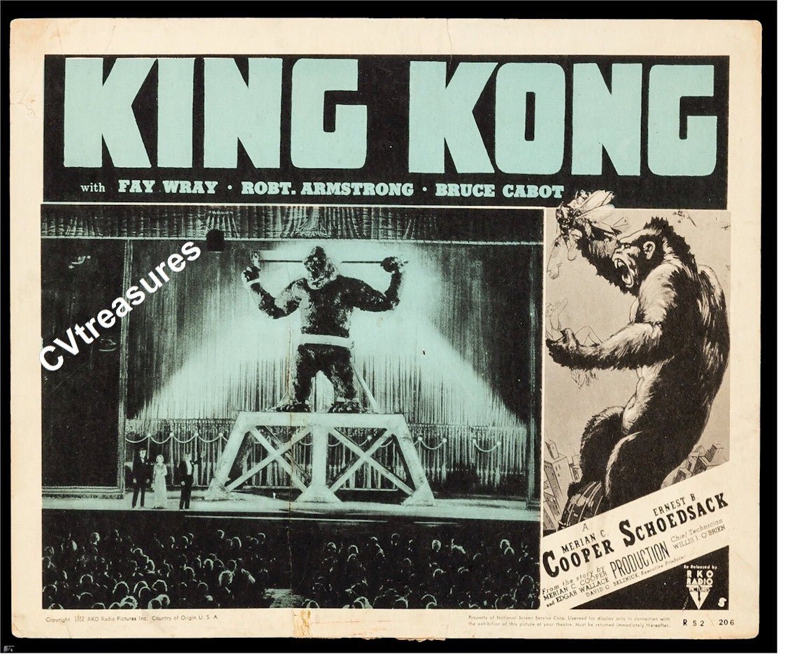 Original Vintage Lobby Card Movie Poster KING KONG close up 1952 2